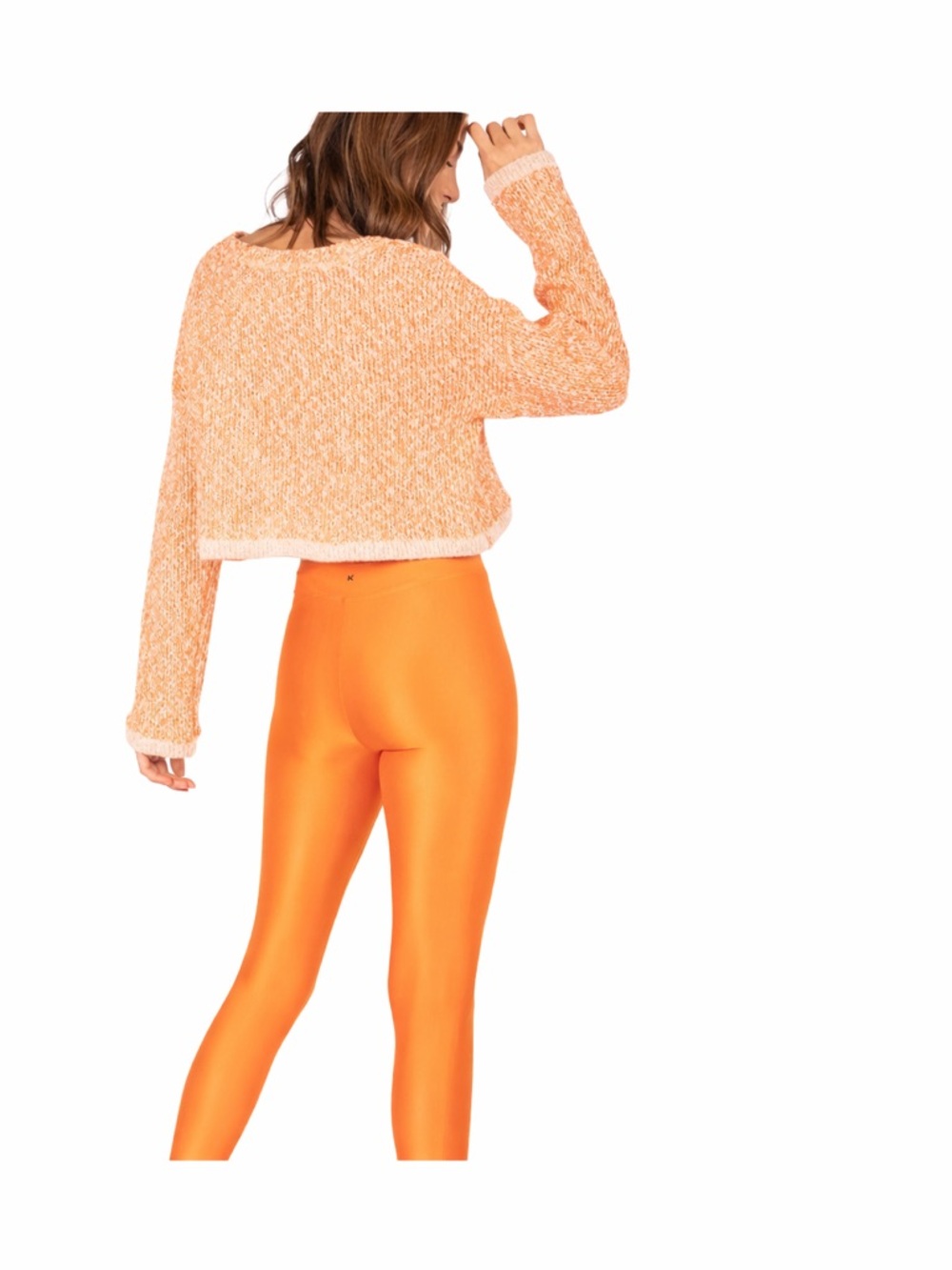 KORAL Valor Long Sleeve Crop Top in Tango! - Picture 2 of 4